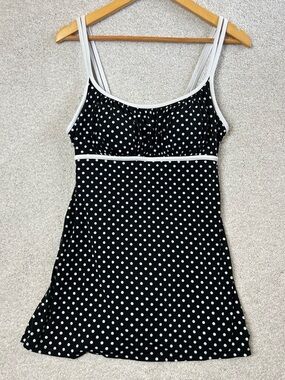 Catalina Black and White Polka Dot Swimdress Swim One piece L Retro